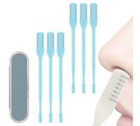 2 in 1 Nasal Hair Cutter, 2025 Upgraded Double Sided Nasal Hair Trimmer, 360° Rotating Portable Manual Nose Remover with Ear Digger, for Men and Women (Blue,6PCS)