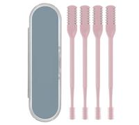 2-in-1 Nasal Hair Cutter for Women, Double-Sided Nose Hair Trimmer for Women Men, 360° Rotating Nose Trimmer Remover Tool with Ear Picker (Pink,4pcs)