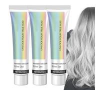 2 in 1 Natural Essence Extract Silver Hair Dye - Silver Metallic Hair Dye,Silver Gray Hair Dye, Silver Gray Natural Hair Dye Cream,Instant Natural Hairstyle Cream Dye,Permanent Hair Dye (Silver, 3Pcs)