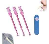 2-in-1 Nose Hair Trimmer,2-in-1 Nasal Hair Cutter,2024 New Manual Double Sided Nasal Hair Trimmer with Ear Spoon,360° Rotating Nostril Hair Removal Tool Blade with Ear Picker (Pink,6PCS)