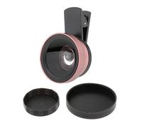 2-in-1 Obiettivo della fotocamera del telefono Macro/Obiettivo grandangolare Clip Carry Pouch Rose Gold