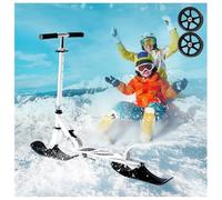 2 in 1 Patinete de Nieve Plegable con Due Ruote Altezza Regolabile, Capacità di Carico 150 kg Monopattino Da Neve per Bambini per Bambino 3 Ai 15 Anni Sport All'aria Aperta Ideali