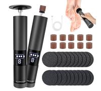 2-in-1 Pedicure Elettrico Professionale Piedi, 9 Velocità Regolabile, con Display LCD, Ricaricabile Senza Fili Lima Elettrica per Piedi, Rimuovere Calli e Elle Morta dai Piedi