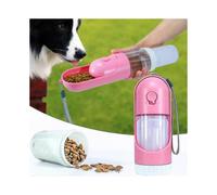 2-in-1 Pet Bottle Dog Cat Food Water Portable Bottle Plastic Sliding Design Save Space