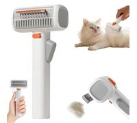 2 in 1 Pet Self-Detangling & Grooming Comb - Professional Deshedding Tool,Remove Tangles One-Touch Switch, Pets Grooming Brush Detangle,for Long or Short Hair, Removes Mats, Tangles & Loose Fur