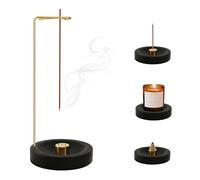 2 in 1 Porta Incenso per Bastone, Portaincenso a 9 fori Bruciatore di Incenso Portabastoncini di Incenso, Porta Incenso Brucia Incenso in Ottone Per Bastoncini In Legno per Casa, Ufficio e Yoga