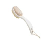 2 In 1 Pumice Stone Foot Brush Scrubber With Handle Feet Exfoliating Dead Skin Remover Massage Pedicure Care Tool per piedi e mani(White)