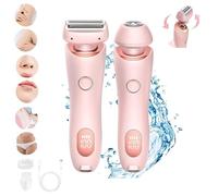2 in 1 Rasoio elettrico per la rimozione dei peli del viso delle gambe delle donne e delle ascelle, Epilatore Bikini Trimmer ricaricabile USB, testine rimovibili, indolore IPX7 impermeabile