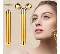 2-IN-1 Rullo massaggiatore viso 24k Golden Pulse, massaggiatore testa naso naso braccio per lifting facciale, antirughe, pelle tesa, rassodamento viso