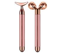 2-IN-1 Rullo massaggiatore viso elettrico rullo facciale, rullo 3D e a mezzaluna massaggiatore viso kit set regalo per strumenti per la cura della pelle del viso