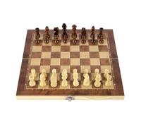 2 in 1 Scacchi e Dama, Scacchiera Pieghevole Gioco Intelligente Set da Viaggio per Scacchi e Dama Classico, Scacchi Portatili Portaoggetti 24 * 24cm