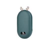 2 In 1 Scaldamani Tascabili Batteria 5200mAh Scaldamani Display Digitale Scaldamani Regolabile Regalo Invernale Verde