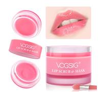 2 in 1 Scrub per le labbra e maschera per dormire, trattamento per le labbra, prodotto idratante per la cura della notte alla pesca riparatrice per riparare le labbra secche e screpolate