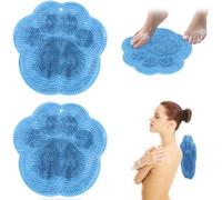 2 in 1 Scrubber per piedi da doccia, 2 pezzi, tappetino massaggiante per la pulizia dei piedi con ventose antiscivolo, cuscinetto lenitivo per massaggio del piede e della schiena, circolazione del
