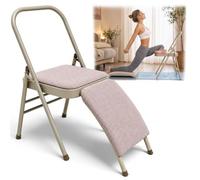 2 in 1 Sedia da Yoga Robusta con Supporto Lombare Sedia Iyengar Pieghevole | Sedia per Yoga Iyengar con Supporto Lombare Rimovibile Pieghevole Salvaspazio Stabile Antiscivolo per Yoga sulla Sedia a Casa