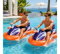 2-in-1 Shark Inflatable Jet Water Ski Ride-On Pool Floatie Water Soaker