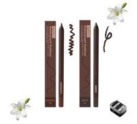 2-in-1 Smudgeproof Eyeliner/Brow Pencil - 24HR Waterproof Sharpening Duo, Crease-Free for Oily Lids, Smudge-Proof Sharpening Pencils for Defined Eyes, No-Touchup Wear (Mixed#9)