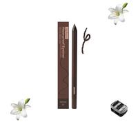 2-in-1 Smudgeproof Eyeliner/Brow Pencil - 24HR Waterproof Sharpening Duo, Crease-Free for Oily Lids, Smudge-Proof Sharpening Pencils for Defined Eyes, No-Touchup Wear (Brown)