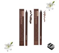 2-in-1 Smudgeproof Eyeliner/Brow Pencil - 24HR Waterproof Sharpening Duo, Crease-Free for Oily Lids, Smudge-Proof Sharpening Pencils for Defined Eyes, No-Touchup Wear (Mixed#10)