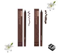 2-in-1 Smudgeproof Eyeliner/Brow Pencil - 24HR Waterproof Sharpening Duo, Crease-Free for Oily Lids, Smudge-Proof Sharpening Pencils for Defined Eyes, No-Touchup Wear (Mixed#8)