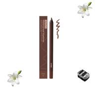 2-in-1 Smudgeproof Eyeliner/Brow Pencil - 24HR Waterproof Sharpening Duo, Crease-Free for Oily Lids, Smudge-Proof Sharpening Pencils for Defined Eyes, No-Touchup Wear (Stone)