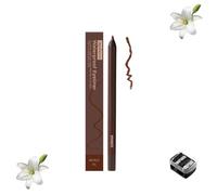 2-in-1 Smudgeproof Eyeliner/Brow Pencil - 24HR Waterproof Sharpening Duo, Crease-Free for Oily Lids, Smudge-Proof Sharpening Pencils for Defined Eyes, No-Touchup Wear (Bronze)