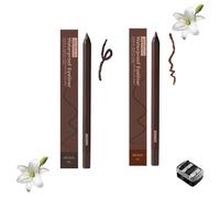 2-in-1 Smudgeproof Eyeliner/Brow Pencil - 24HR Waterproof Sharpening Duo, Crease-Free for Oily Lids, Smudge-Proof Sharpening Pencils for Defined Eyes, No-Touchup Wear (Mixed#20)