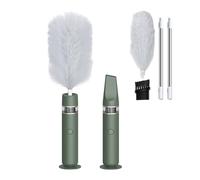 2-in-1 Spolverino Elettrico & aspirapolvere portatile, Spazzola elettrica Rotante mini aspirapolvere per auto senza fili per Pulire casa, ufficio, Auto (Verde)