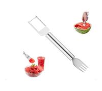 2-in-1 Stainless Steel Fruit Cutter & Watermelon Fork Slicer Tool - Perfect for Effortless Watermelon Slicing & Forking, Ideal Kitchen Gadget for Home, Parties & Camping (1pc)