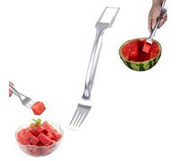 2-in-1 Stainless Watermelon Cutter Fork Cutter Tool, 2025 New Portable Dual Head Watermelon Slicer Tool, Stainless Steel Fruit Forks,for Summer Camping Party (1pcs)