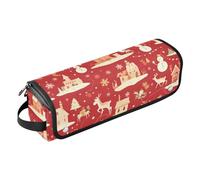 2 in 1 strumenti per capelli organizer con tappetino resistente al calore rosso pupazzo di neve di Natale