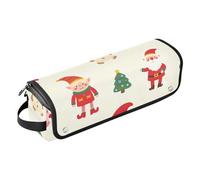 2 in 1 strumenti per capelli organizer e tappetino resistente al calore con cerniera carino Babbo Natale elfo motivo natalizio