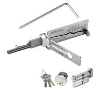 2 in 1 Strumento di decodifica chiave, decodificatore chiave M-Aster in acciaio inossidabile, strumento per aprire lucchetti, grimaldello 2 in 1, strumenti professionali (SS002)