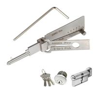 2 in 1 Strumento per decodificare chiavi, decodificatore chiave M-Aster in acciaio inossidabile, strumento per aprire lucchetti, grimaldello 2 in 1, strumenti professionali (SS001)