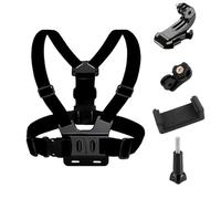 2 in 1 Supporto per Imbracatura Toracica, Cinghia del Torace per Fotocamere Sportive e Telefoni Cellulari, Supporto da Imbracatura da Petto per Telefono Cellulare, con Clip per Telefono Regolabile