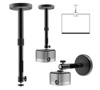 2 in 1 Supporto Proiettore, Supporto Proiettore a Soffitto Orientabile a 360°, Staffa Proiettore Soffitto, Supporto Videoproiettore, Fino a 5 kg, Distanza dal Soffitto 20-40 cm