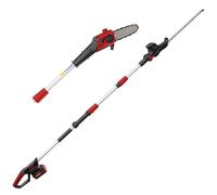 2 in 1 Tagliasiepi Estensibile e Motosega,Polo Telescopico Staccabile,Batteria 20V 4000mAh Inclusa,Impugnatura Principale Regolabile,Testa Inclinabile, Tracolla in Dotazione-TEENO