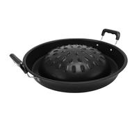 2 in 1 tailandese bbq grill padella, 30 cm o 35 cm non stick non riscaldante in alluminio coreano a carbone barbecue pentola barbecue telaio vassoio in accampamento inossidabile (35 cm/13.78in NERO)