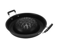 2 in 1 tailandese bbq grill padella, 30 cm o 35 cm non stick non riscaldante in alluminio coreano a carbone barbecue pentola barbecue telaio vassoio in accampamento inossidabile (30 cm/11.81in NERO)