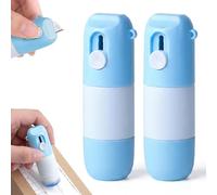 2-in-1 Thermal Paper Eraser Pen with Mini Box Cutter - Quick Privacy Wipe for Receipts, Labels, Bills & Mail, Thermal Ink Remover (Blue-2ps)