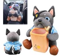 2 in 1 Tissue Box and Trash Can, Cute Plush Cartoon Car Trash Bin, Soft Doggie Tissue Holder and Trashs Can, Multifunctional Animal Paper Box for Car and Home