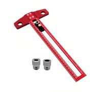 2 in 1 Tracciatore per lavorazione del legno Righello di posizionamento foratura multifunzionale Attrezzo segnatura a forma T alluminio con scala metrica imperiale e bussole da 6 8 10mm progetti faleg