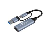 2 in 1 USB 3.0 Video Capture Card 4K -Compatible to USB Type-C Game Grabber Record for Live Broadcast