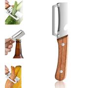 2 in 1 Vegetable Peeler with Bottle Opener, Ergonomic Non-Slip Wooden Handle Veggie Peeler for Kitchen&Camping, Rust-Resistant Stainless Steel Blade for Thick-Skinned Potato & Pumpkin (1Pcs)