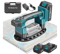 2 in 1, vibratore per piastrelle e ventose Compatibile con batteria Makita, con batteria da 2 x 1,5 Ah, vibratore per piastrelle, 24000 giri/min, 9 marce, potenza di aspirazione 400 kg per piastrelle