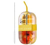 2-In-1 Water Bottle with Ice Tray - Ice Making Bottle | Freezer Îce Making Tray | 800ml Icé Maker Bottlè with Straw, Press to Release Îce Cube Mold for Freezer Coffee Juice and Beverages