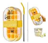 2 In 1 Water Bottle with Ice Tray, Press-to-Release Integrated Tray, Raffreddare con Instant Chilling, High-Capacity Container, Construction Frame, Party Accessory for Kitchen