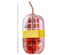 2 In 1 Water Bottle with Ice Tray - Reusable Bottle with Built In Straw for Easy Hydration | Press to Release s Feature, Leak Resistant Design for Home Kitchen Office Travel Outdoor Camping