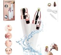 2-in-1 Women's Eyebrow and Facial Hair Removal Device, Eyebrow Hair Remover for Women, Eyebrow Hair Trimmer, Rechargeable Facial Hair Removal Device for Face Peach Fuzz, Lips,Arms (B)