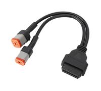 2 In Motorcycle OBD Adapter Diagnostic Scanner 4Pin and 6Pin to 16Pin Extension Cable with Stable Connection Plug and Play Design for Real Time Engine Data Reading ABS and Metal